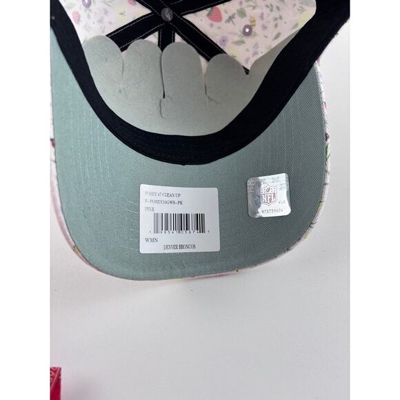 NWT Denver Broncos ’47 Floral Clean Up Hat Women’s Adjustable Pink Cap NFL
